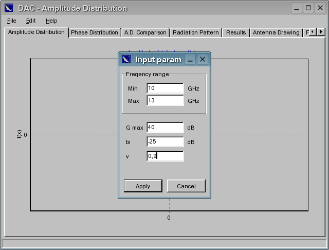 Parameters input Parameters input